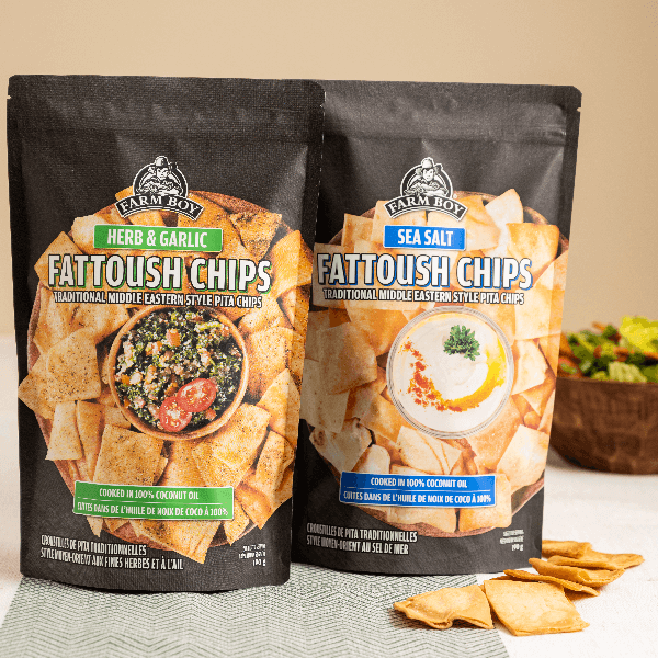 Two bags of Farm Boy Fattoush Chips