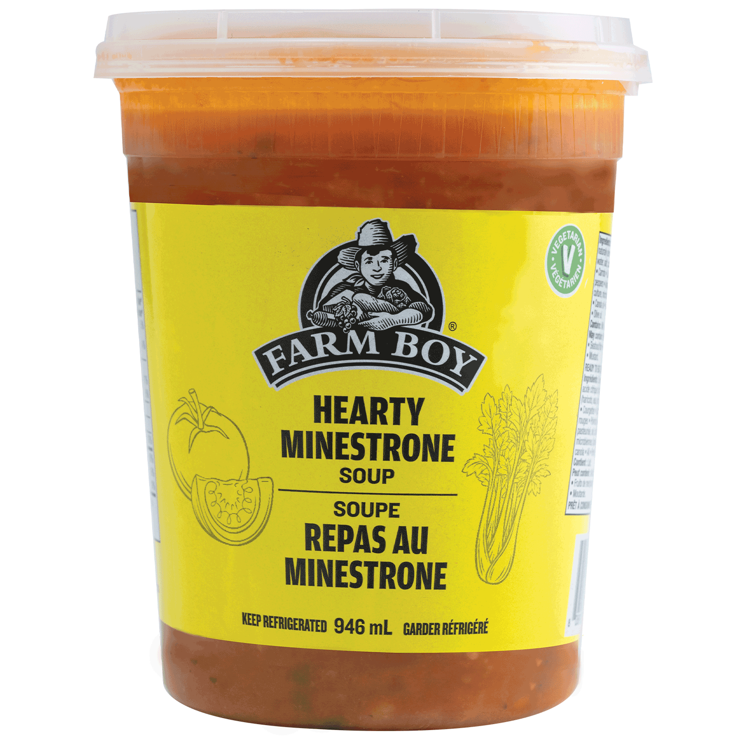 Container of Farm Boy Hearty Minestrone Soup