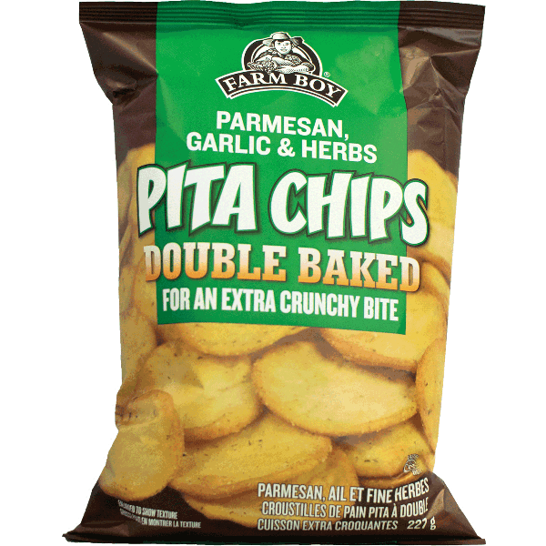 Bag of Farm Boy Parmesan garlic Pita Chips